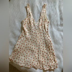 ZARA Silk Strawberry Mini Dress